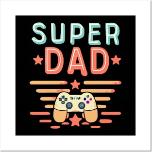 Super Dad Gaming Console Distressed Design Posters and Art
